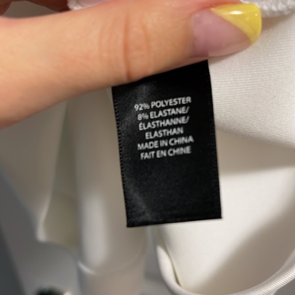 Pink Tartan Neoprene White Skirt with Pockets - Picture 6 of 6